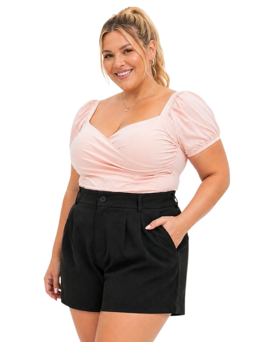 Torrid Size 22 Deep Black Tailored Twill Super High Rise Dress Shorts NWT Pocket